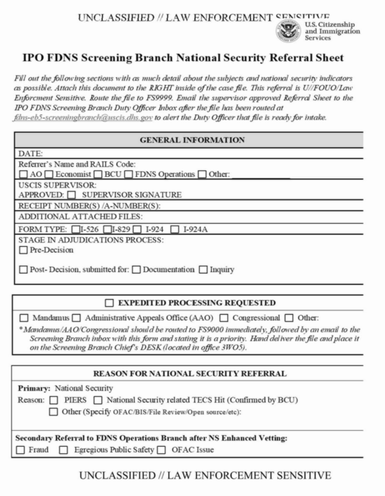 IPO FDNS Referral Sheet