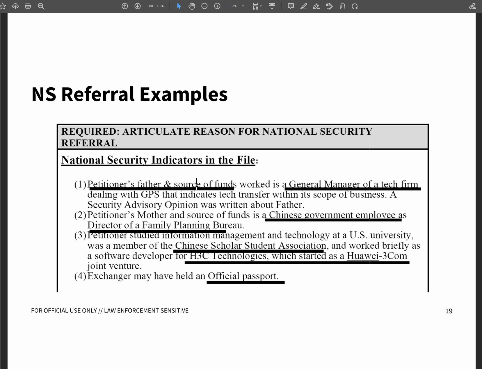 Affiliation With Chinese Scholar Student Association Lead To Referral