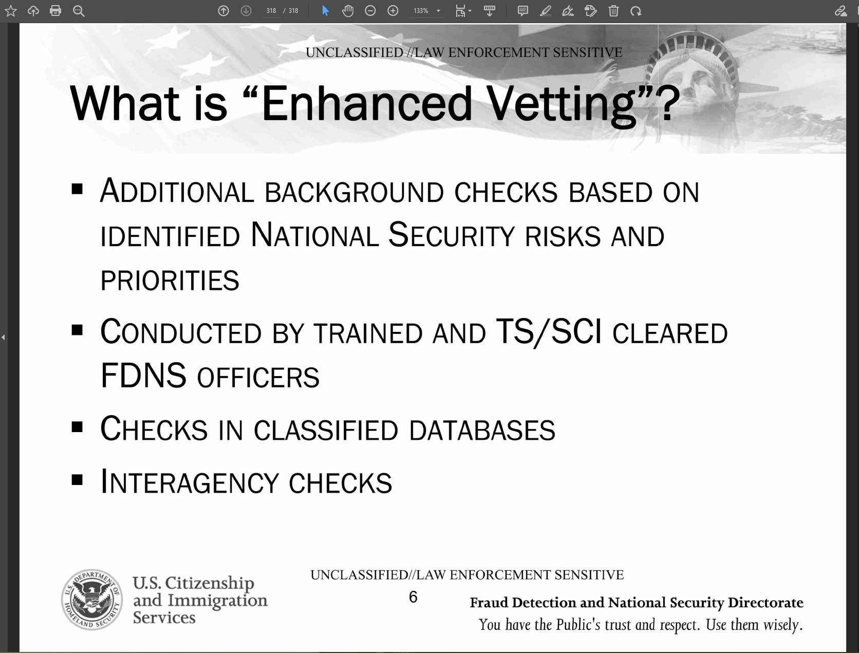 Enhanced Vetting FDNS