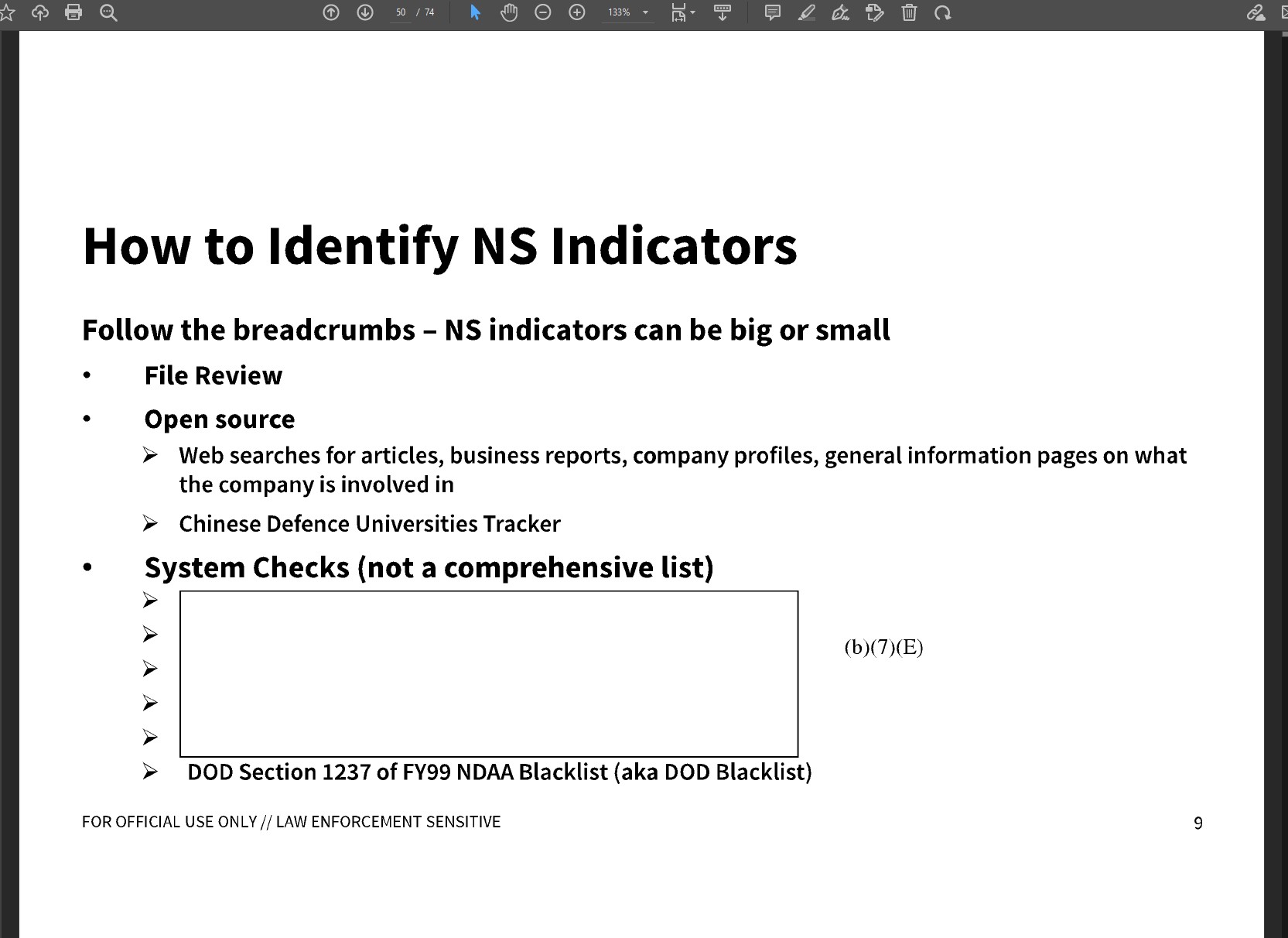 How FDNS Identify National Security Indicators